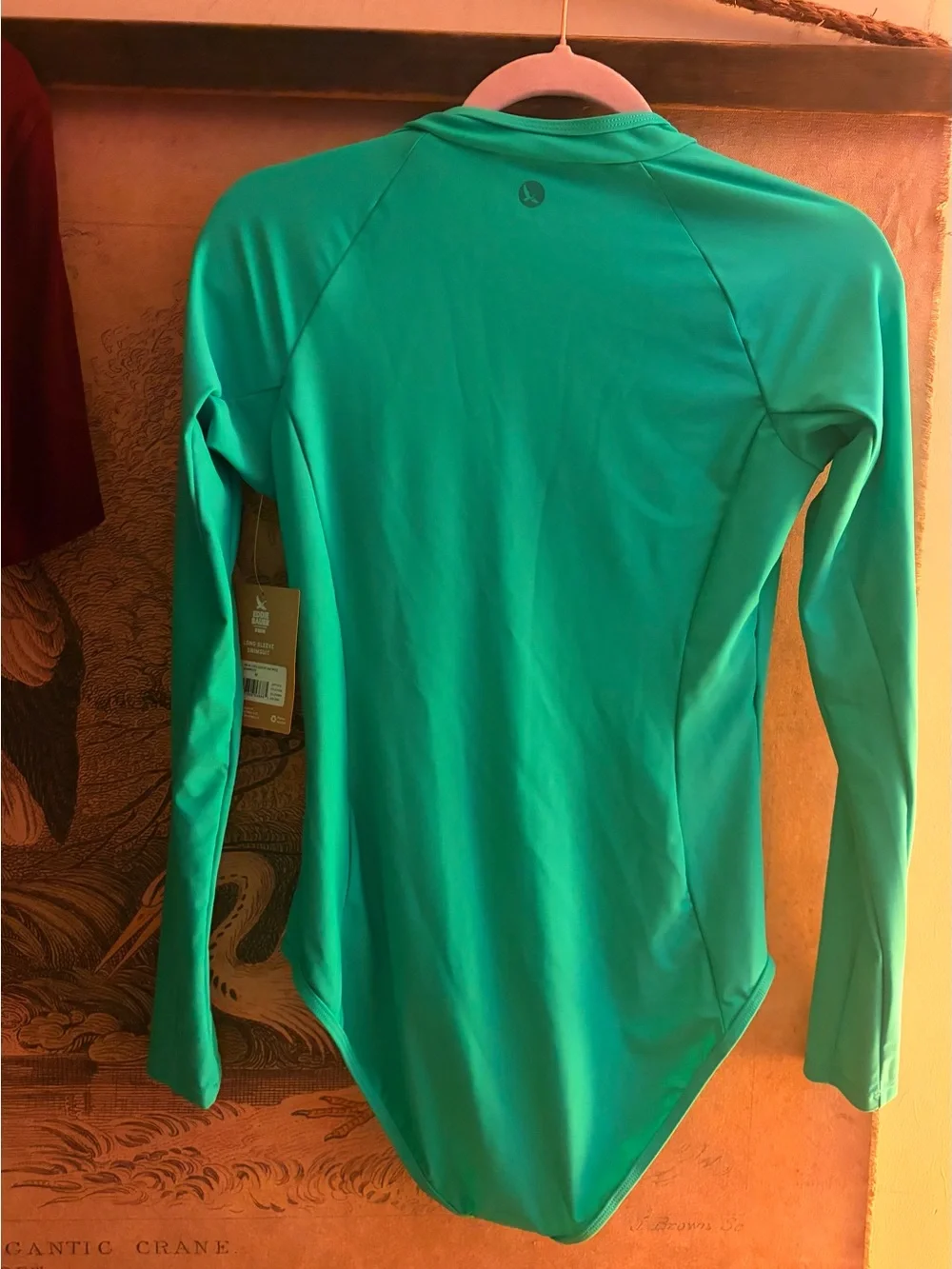 * New Eddie Bauer Seabreeze Teal Long-Sleeve Swimsuit SZ Medium Retail $100 *